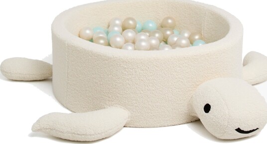 Meowbaby Boucle Turtle Ballbasseng, Cheesecake Cream Beige