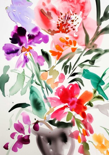Plakat Blomstret Akvarellkunst