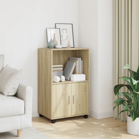  Rulleskap sonoma eik 55x40x91 cm konstruert tre