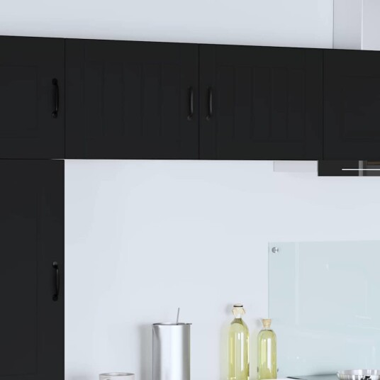  Kjøkkenskap 2 pcs Svart 50 x 31 x 40 cm Konstruert tre