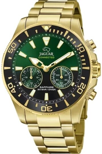 Jaguar Herreklokke J899/5 Connected Flerfarget/Gulltonet stål Ø45.7