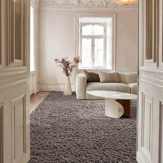 Ryetepper Combarro Solid Cotton Shaggy taupe Størrelse: 240 x 340 cm