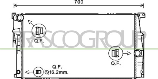 PRASCO BM028R006 Radiator motorkjøling