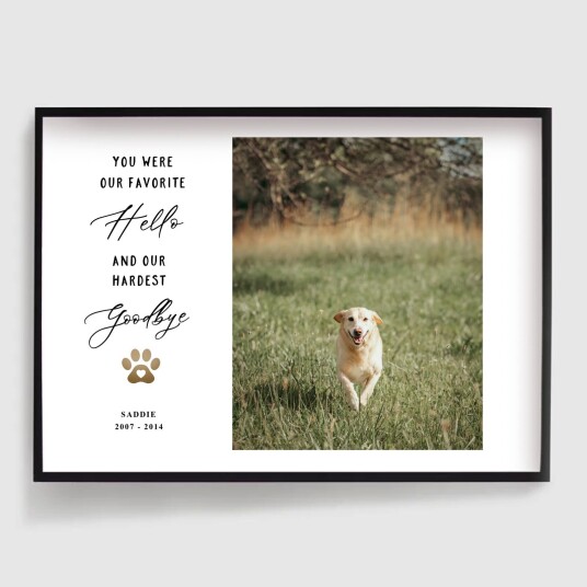 Namly Design Personalised Poster Pet Memorial Goodbye POSTERBTMAWJ