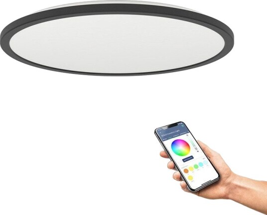 Eglo Rovito Z Tak Ø500 Rgb/Cct 28,8W 3600Lm M/Fjernkontroll Ip44 Svart