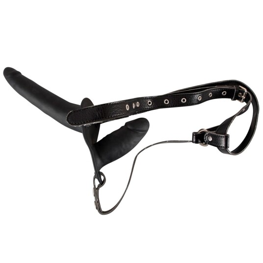 You2Toys Justerbar Dobbel Strap-on 15 cm - Svart You2Toys Justerbar Dobbel Strap-on 15 cm - Svart