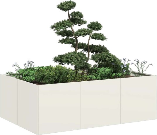 vidaXL Plantekasse hvit 120x80x40 cm stål