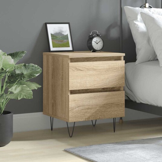 vidaXL Nattbord 2 stk sonoma eik 40x35x50 cm konstruert tre vidaXL Nattbord 2 stk sonoma eik 40x35x50 cm konstruert tre