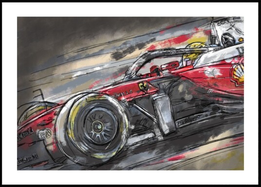 Red Race Car Sketch Plakat / 21x30 Red Race Car Sketch Plakat / 21x30