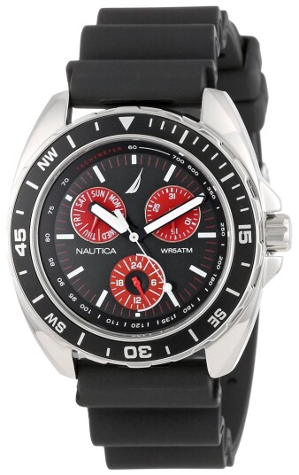Nautica Herreklokke N07577G Multifunction Sort/Resinplast Ø42 mm