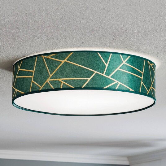 Eko-Light Taklampe Zulu grønn/gull rund