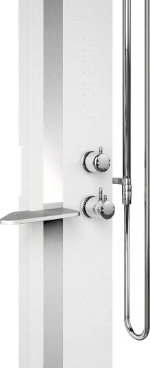 Novellini Line 2 Dusjpanel Med kroppsdyser, Hvit Matt/Sølv Novellini Line 2 Dusjpanel Med kroppsdyser, Hvit Matt/Sølv