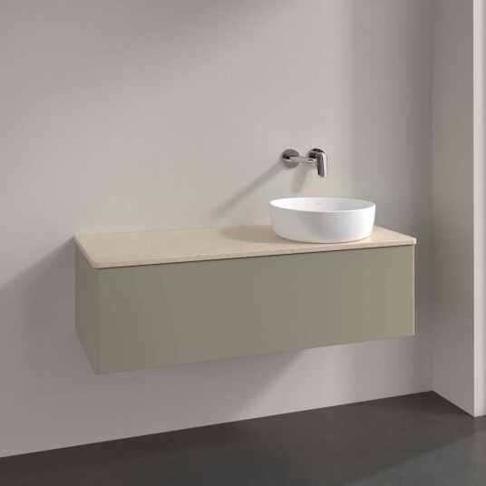Villeroy & Boch Antao Servantskap med 1 skuff 120x50x36 cm u/lys Steingrå/Crème