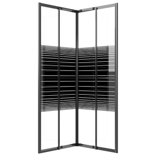 Dusjkabinett striper ESG 80x80x180 cm svart