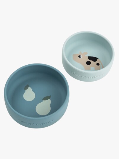 Done by Deer Silicone Bowl Set 2 Pcs Dotti Blue   Blue   Ø10X H 3.5CM ANDØ8.5X H 3CM