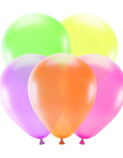 Partydeco 5 stk Neonfarget Latexballonger 25 cm