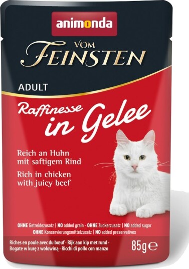 Animonda Vom Feinsten Våtfôr Adult Raffinesse I Gelé Rik På Med Storfekjøtt Kylling 48 X 85 G Animonda Vom Feinsten Våtfôr Adult Raffinesse I Gelé Rik På Med Storfekjøtt Kylling 48 X 85 G