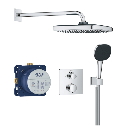 Grohe Precision Thermostat Dusjpakke For innbygning 2 uttak Krom