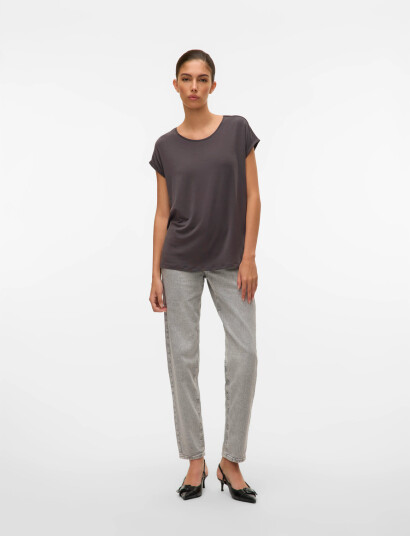 Vero Moda Vmava Plain Ss Top Ga Jrs Noos - Grey - XS