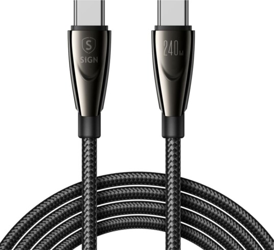 SiGN USB-C hurtigladekabel 240W – 1,2m, svart | PD 3.1