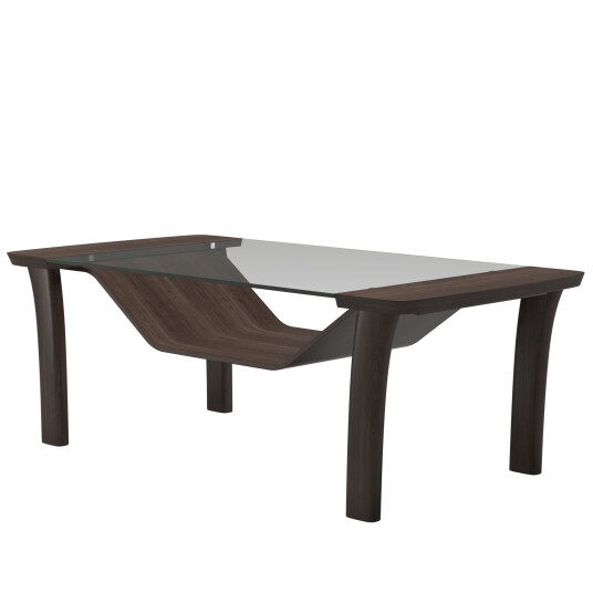 StresslessStressless Windsor bord klart glass mørk trefinish