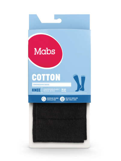 Mabs Bomull Knestrømpe Klasse 1, X-Large, sort, 1 par Mabs Bomull Knestrømpe Klasse 1, X-Large, sort, 1 par