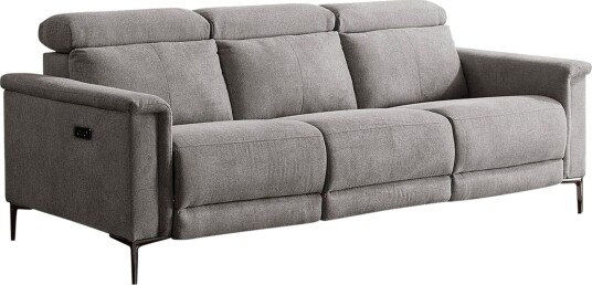 Reclinersofa uten hjørne Loft24 3 seters sofa Lund cognac Ljusgrå