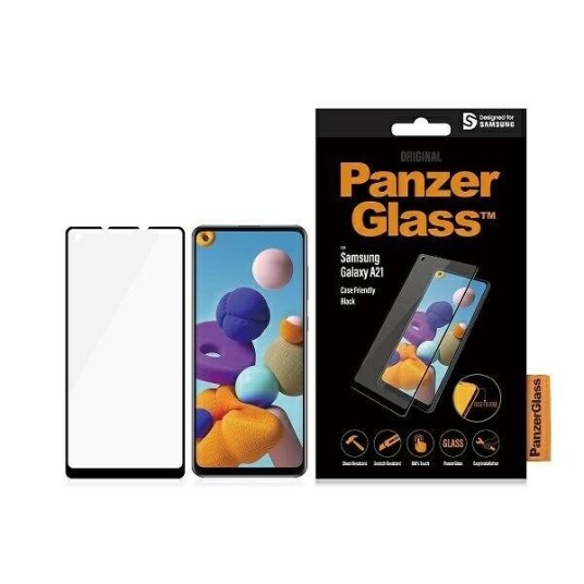PanzerGlass Skjermbeskytter for Samsung Galaxy A21 - Case Friendly, Herdeglass i Svart