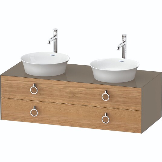 Duravit White Tulip Servantskap 2 skuf. 130x55x40,8 cm Eik/Stengrå Høyglans