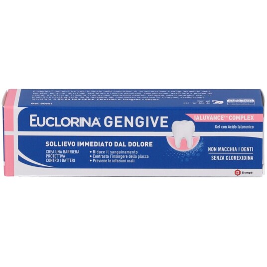 Lindring og beskyttelse til følsomt tannkjøtt EUCLORINA Gengive Gel 30 ml. Lindring og beskyttelse til følsomt tannkjøtt EUCLORINA Gengive Gel 30 ml.