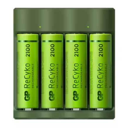 GP ReCyko Everyday-batteriladdare B421 (USB), inkl. 4 stk. AA 2100mAh NiMH-batterier