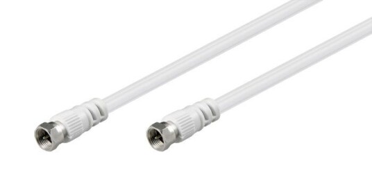 Goobay Antennekabel F-kontakt 10 m Dobbeltskjermet Hvit 85dB