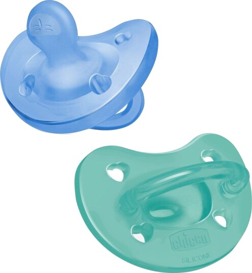 Chicco PhysioForma Ortodontisk Smokk 100% Silikon 6-16 mnd 2 pk Blå