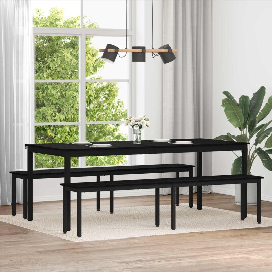 vidaXL benk Svart Eik 200 x 35 x 45 cm Konstruert tre vidaXL benk Svart Eik 200 x 35 x 45 cm Konstruert tre