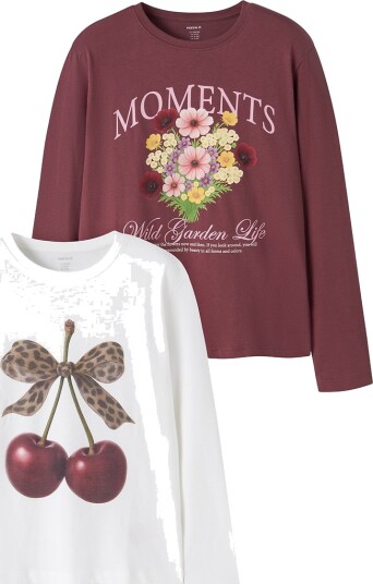 Name It Gensere 2 pack NkfVotea Cloud Danser/Wild Ginger Name It 11 12 år (146 152) Genser Bordeaux Hvit
