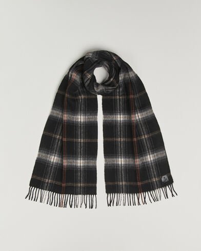 Amanda Christensen Wool Checked Scarf Black
