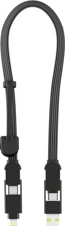 Rullende Firkantet Usb-Kabel Rullende Firkantet Kabel - Incharge Xl 30 Cm Sort