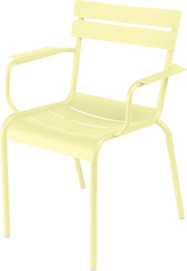 Fermob - Luxembourg Armchair Frosted Lemon A6 - Utendørs Spisebordstoler - Frédéric Sofia - Gul - Metall