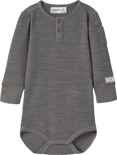 Name It Body I/e - NbmWyla - Folkstone Grå - Name It - 50 - Langermet Body Marineblå