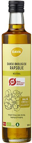 DAVA Økologisk rapsolje   500 ml