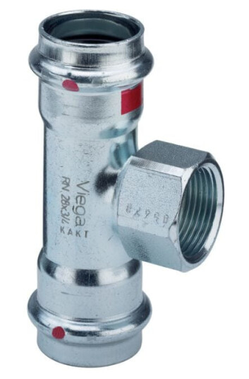 Viega Prestabo T-rør Pressfitting 28mmx1" Innvendige Gjenger - Galvanisert Stål