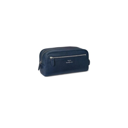 Polo Ralph Lauren Pebbled Leather Travel Case Navy ONE SIZE