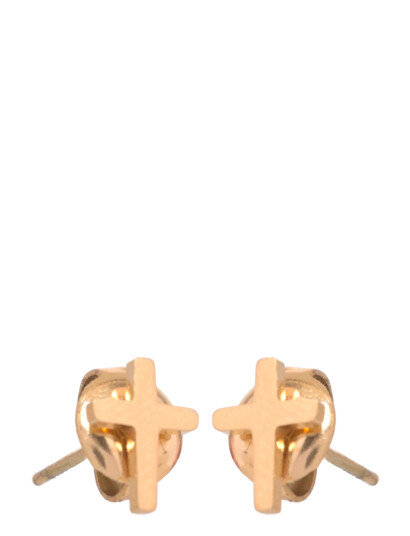 Samie Cross   Earstuds Gold Plated Steel   Gold   PAIR