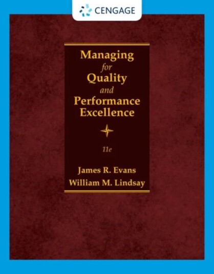 Managing For Quality And Performance Excellence Av William (Professor Emeritus Of Management Lindsay