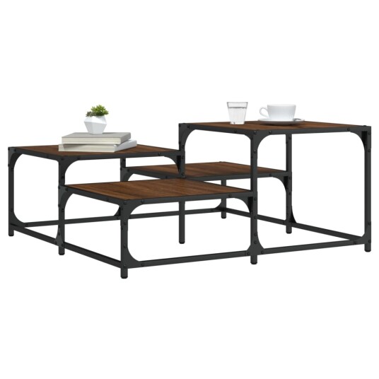  Salongbord brun eik 87,5x87,5x40 cm konstruert tre 8721012195288