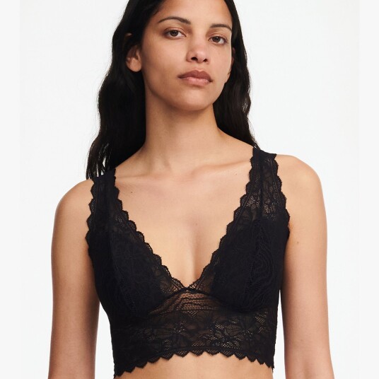 Chantelle Easyfeel Floral Touch BH Uten Spiler Farge: Svart Størrelse: L Kvinner