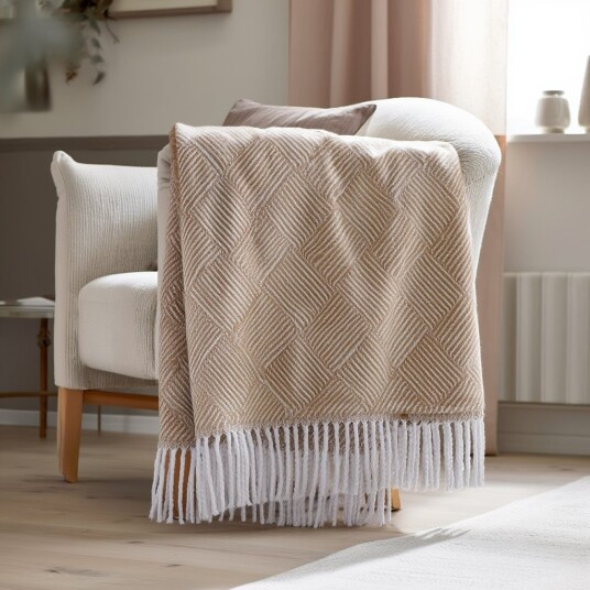 Nordstrand Home Bomullspledd 130x200 cm   Valencia Crusca natur