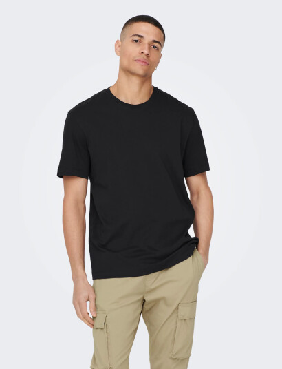 ONLY & SONS Onsmax Life Ss Stitch Tee Noos - Black - XS