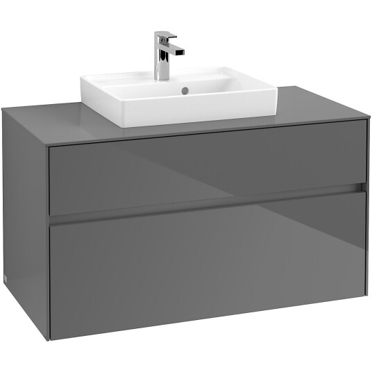 Villeroy & Boch  Collaro Servantskap med 2 skuffer 100x50x54,8 cm u/lys Grå Høyglans