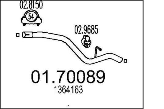 Eksosrør MTS 01.70089